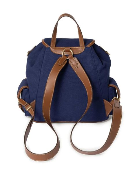 Miu Miu logo-lettering backpack - Blue