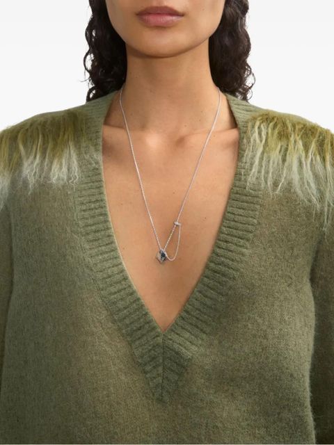 Burberry onyx-shield pendant necklace - Black - zdjęcie produktu nr 2