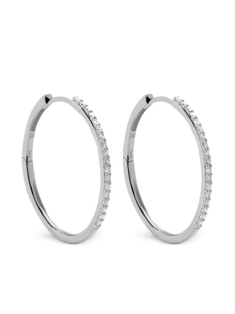 Monica Vinader 14K white gold medium hoops earrings - Silver - zdjęcie produktu nr 1