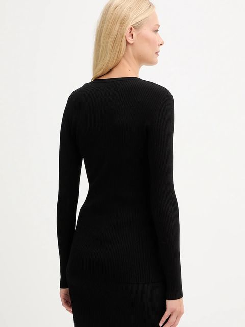 Elisabetta Franchi sweter z dodatkiem jedwabiu damski kolor czarny MK12B56E2