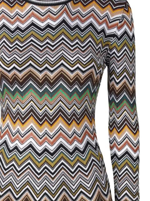 Missoni zig-zag long-sleeve mini dress - Brown - zdjęcie produktu nr 2