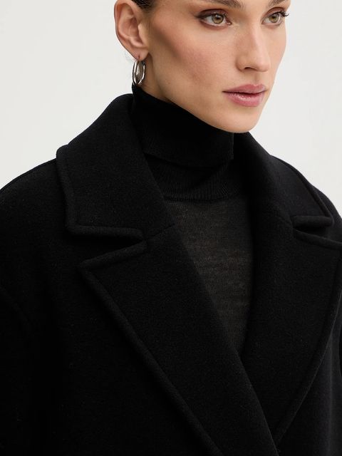 Pinko płaszcz z dodatkiem wełny kolor czarny 105770 A2SM