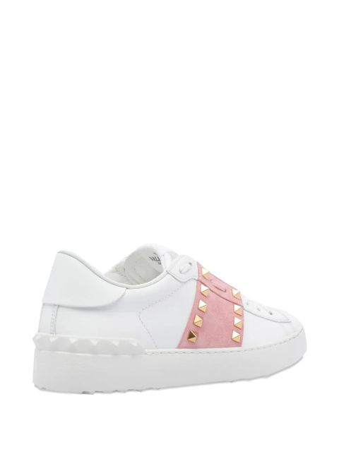 Valentino Garavani Rockstud Untitled suede-panel sneakers - White