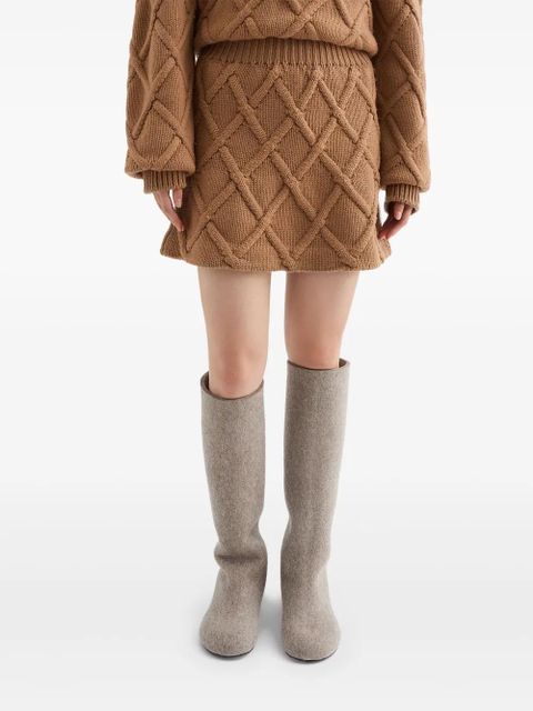 Jil Sander wool mini skirt - Brown