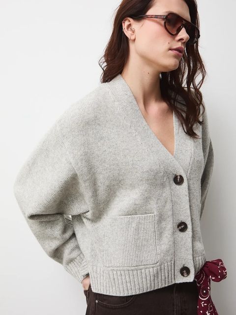Medicine kardigan damski kolor szary ciepły - zdjęcie produktu nr 2
