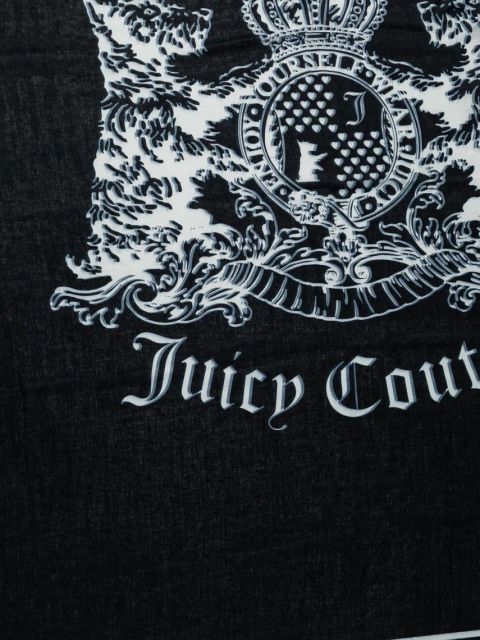 Juicy Couture chusta Hollyhock damska kolor czarny wzorzysta AEJH63090WPO