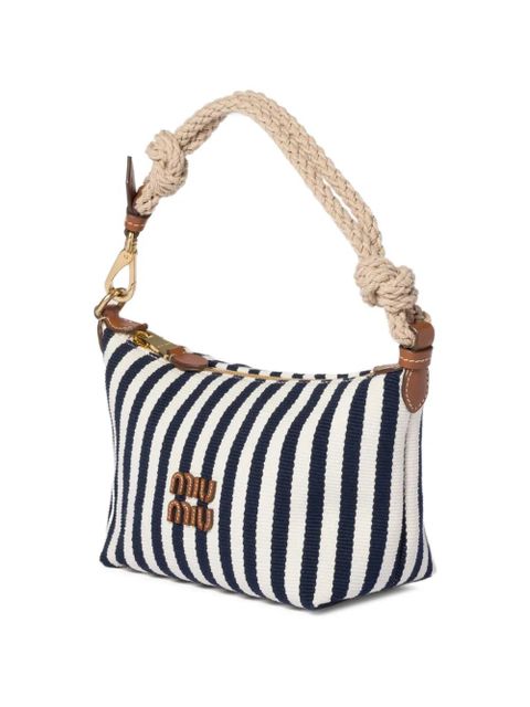 Miu Miu cotton and leather pouch - Blue