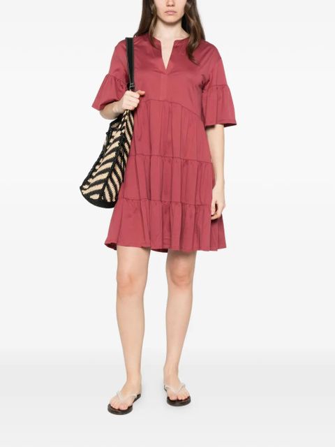 Weekend Max Mara Wkdsaggina ruffled V-neck mini dress - Red - zdjęcie produktu nr 2
