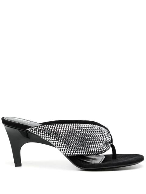 The Attico rhinestone-embellished leather 70mm sandals - Black - zdjęcie produktu nr 1