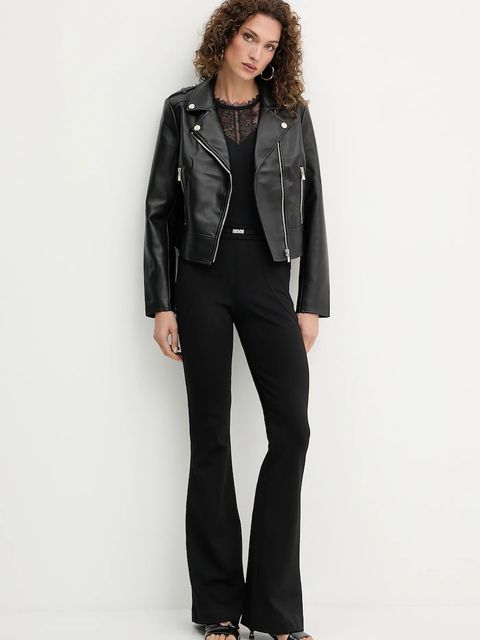 Versace Jeans Couture spodnie damskie kolor czarny dzwony high waist 79HAA105 J0092 - zdjęcie produktu nr 2