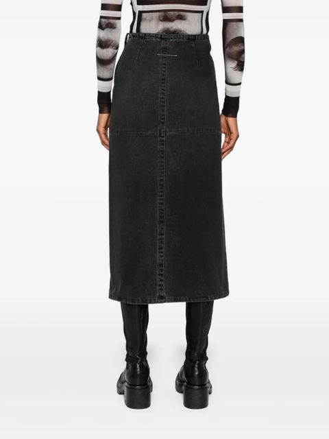 MM6 Maison Margiela denim midi skirt - Grey