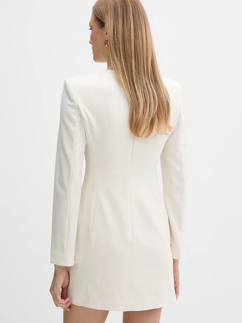 Armani Exchange sukienka z domieszką wełny kolor beżowy mini dopasowana XW000661 AF16142