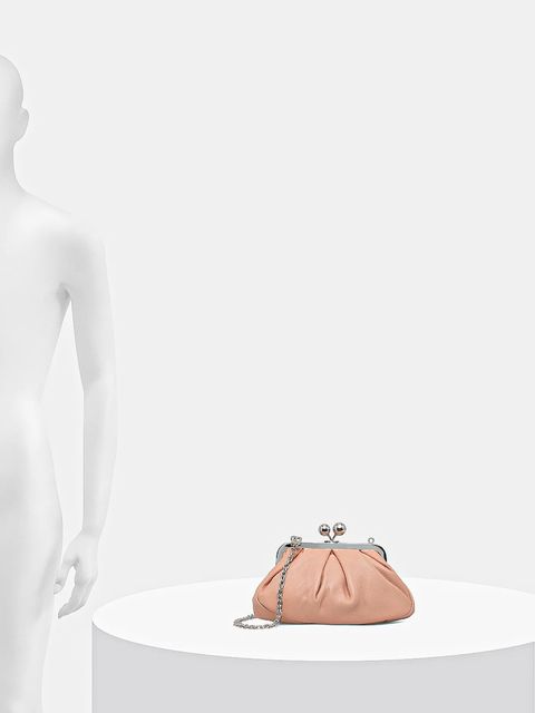 Weekend Max Mara torebka skórzana PRATI kolor różowy 2615511164600