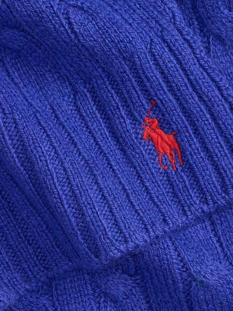 Polo Ralph Lauren szalik wełniany damski kolor granatowy gładki 455956296