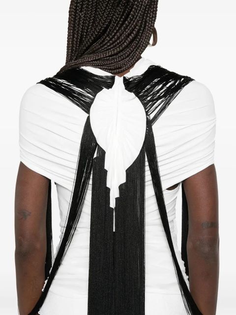 Jean Paul Gaultier jersey double-layer top - White