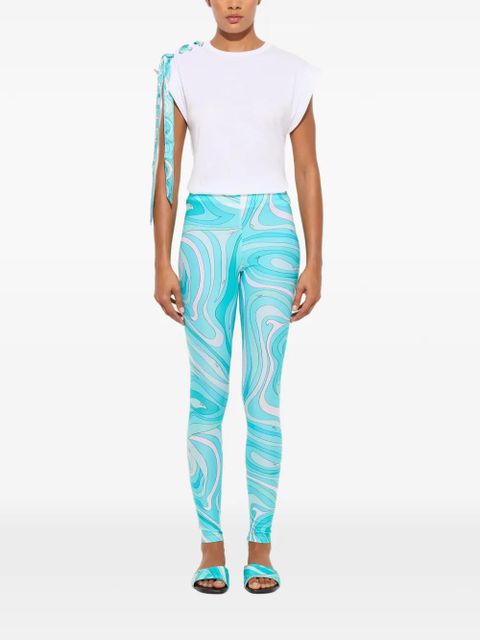 PUCCI Marmo-print leggings - Blue