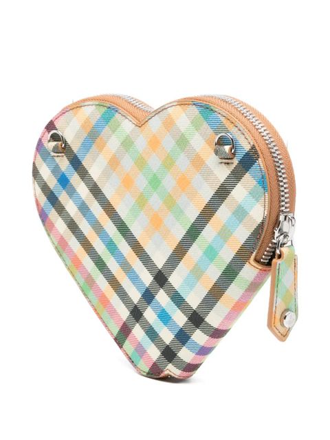 Vivienne Westwood heart plaid shoulder bag - Neutrals