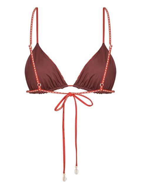 Johanna Ortiz Konibo printed biquini top - Red