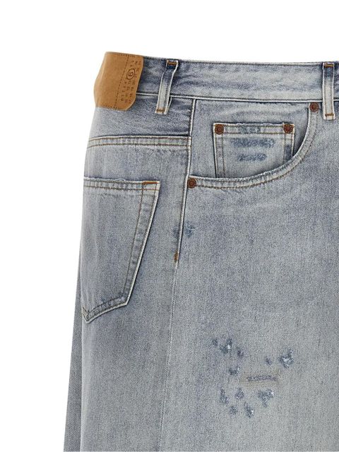 MM6 Maison Margiela asymmetric denim skirt - Blue