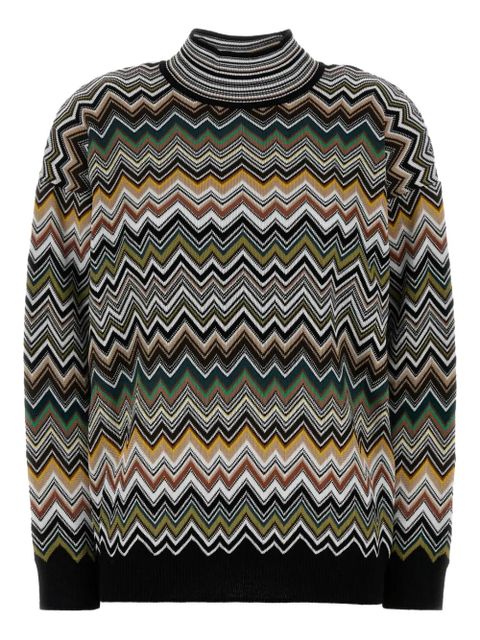 Missoni zigzag-pattern high-neck sweater - Brown - zdjęcie produktu nr 1