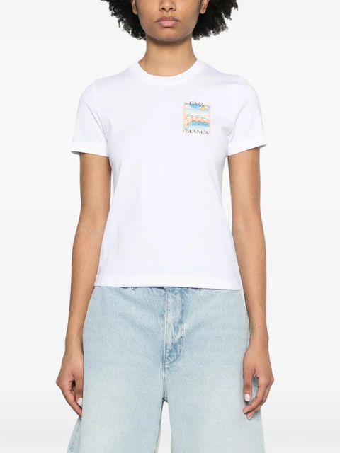 Casablanca Surreal Pool-print T-shirt - White