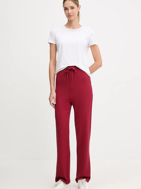 BOSS spodnie lounge kolor bordowy gładkie 50535771