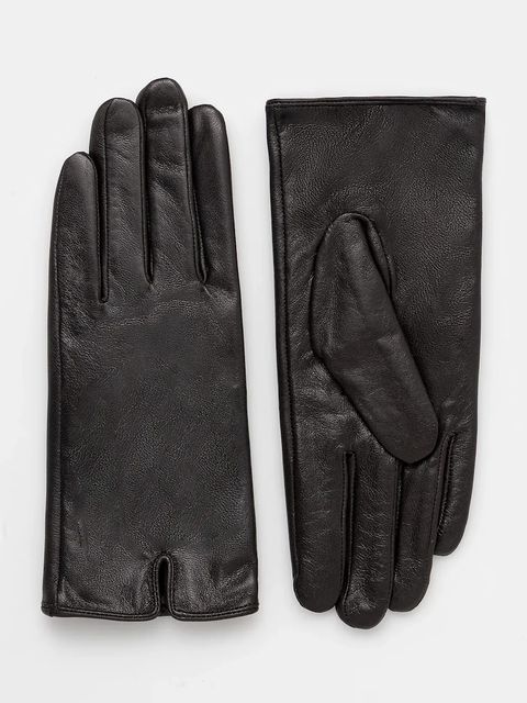 Answear.LAB rękawiczki skórzane damskie kolor brązowy