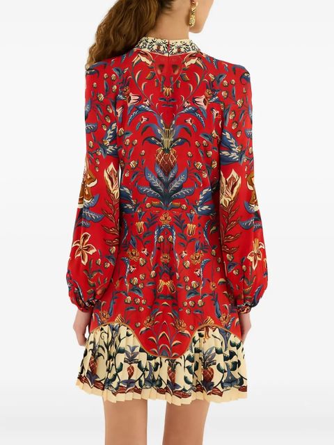 FARM Rio buttoned floral-print mini dress - Red - zdjęcie produktu nr 2