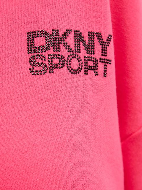 Dkny bluza bawełniana damska kolor różowy z aplikacją DP5T1279