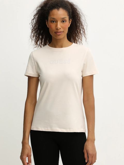 Guess t-shirt BRIANA damski kolor beżowy V3BI11 J1314 - zdjęcie produktu nr 1