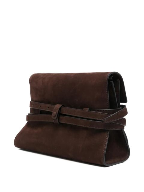 Moschino buckle-detail cross body bag - Brown