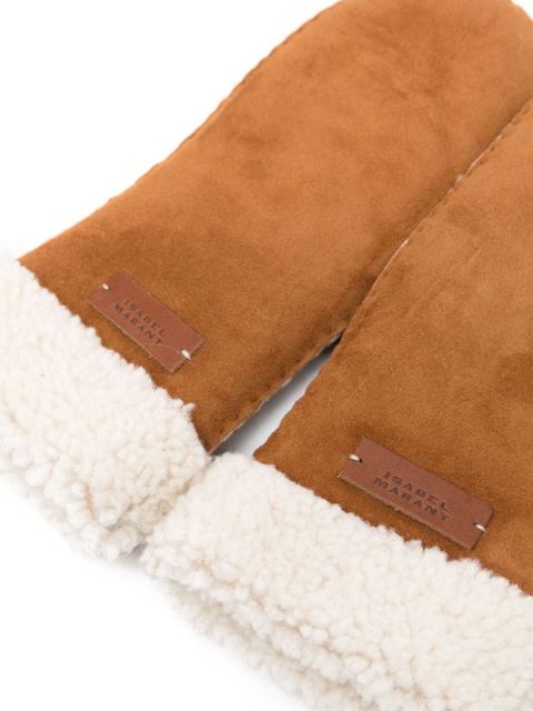ISABEL MARANT Mulfi suede mittens - Brown - zdjęcie produktu nr 2