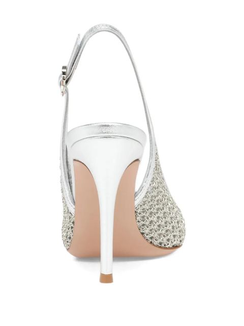 Gianvito Rossi Nikki pointed sling-back heeled pumps - Grey