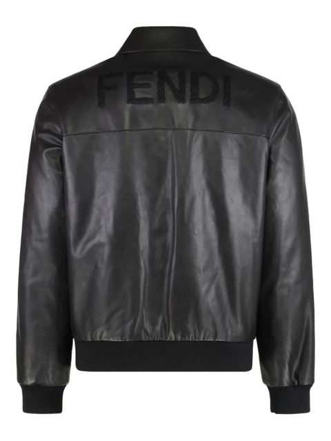 FENDI button-up leather jacket - Black - zdjęcie produktu nr 2