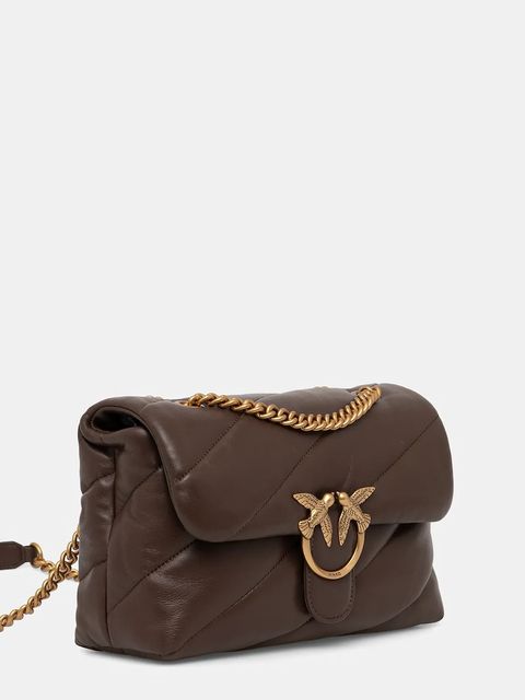 Pinko torebka skórzana kolor brązowy 100038 A0F2