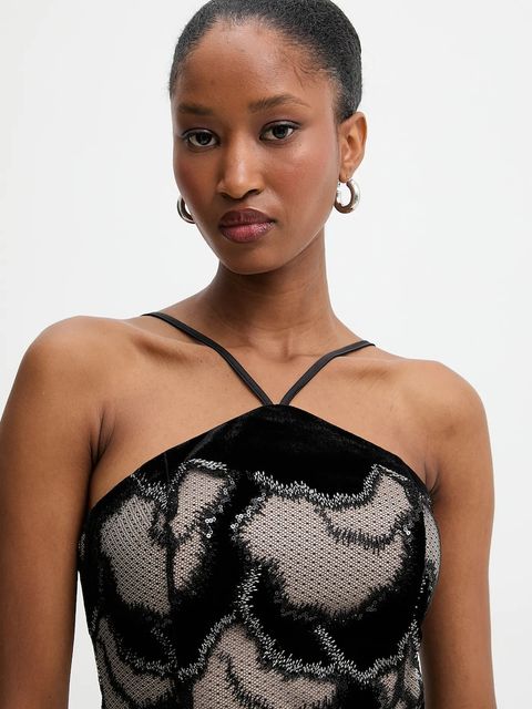 Answear.LAB sukienka kolor beżowy maxi prosta