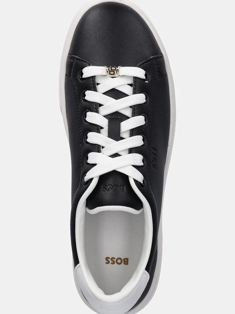 BOSS sneakersy skórzane Kieran damskie kolor czarny 50548110