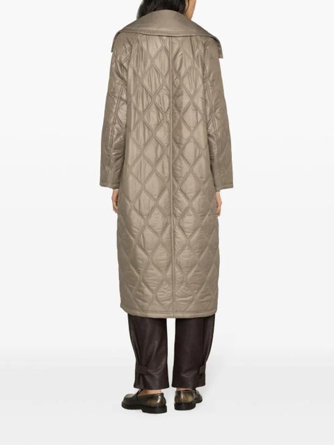 GANNI quilted recycled-shell coat - Brown