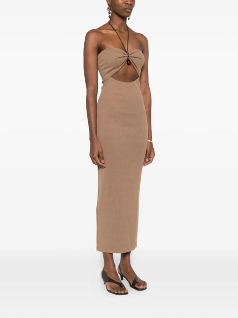 Nanushka special strap bandeau midi dress - Brown