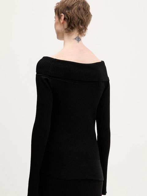 Karl Lagerfeld Jeans sweter damski kolor czarny lekki B1W18028 - zdjęcie produktu nr 2