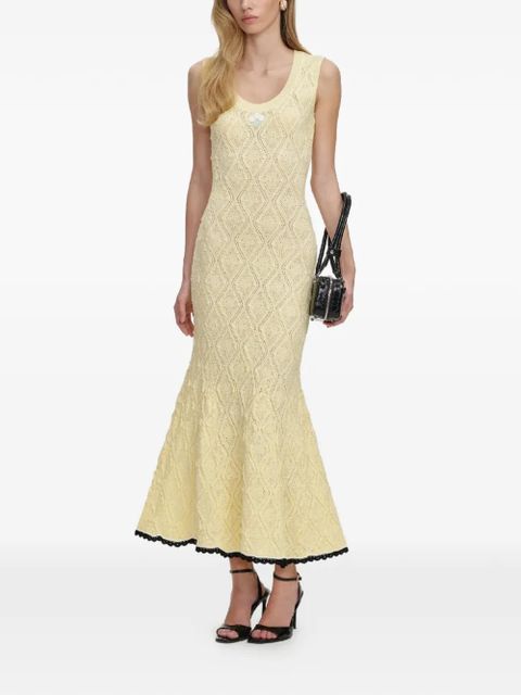 Self-Portrait floral embroidery midi dress - Yellow - zdjęcie produktu nr 2