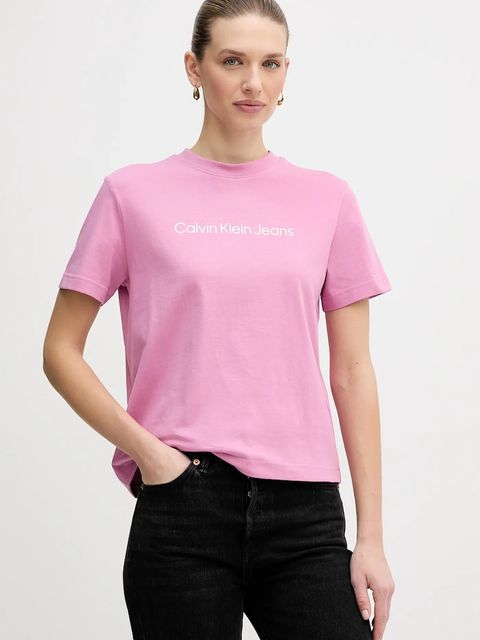 Calvin Klein Jeans t-shirt bawełniany damski kolor fioletowy LV047C912G - zdjęcie produktu nr 1