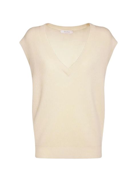 Max Mara V-neck knitted gilet - Neutrals - zdjęcie produktu nr 1