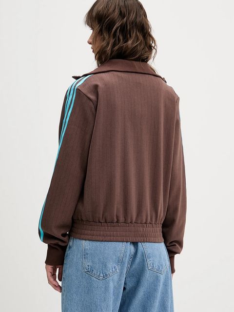 adidas Originals bluza Tailored Tt damska kolor brązowy z aplikacją JX5311