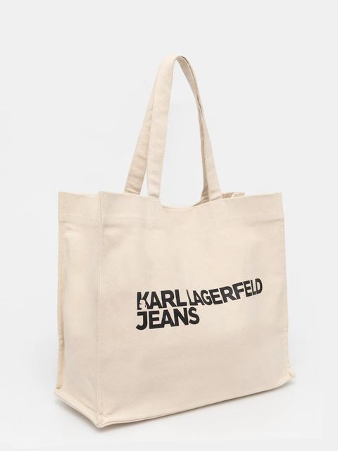 Karl Lagerfeld Jeans torba bawełniana kolor beżowy A1W50002