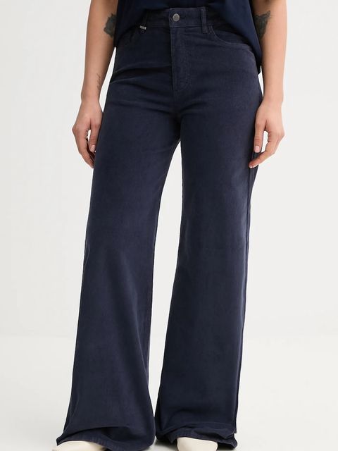 United Colors of Benetton spodnie damskie kolor granatowy szerokie high waist 41ULDE029 - zdjęcie produktu nr 1