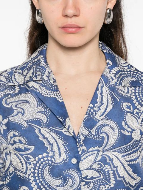 SANDRO printed short-sleeve shirt - Blue
