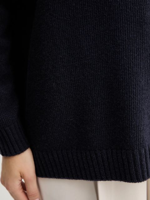 Weekend Max Mara sweter wełniany BORGIA damski kolor granatowy z golfem 2525366112600