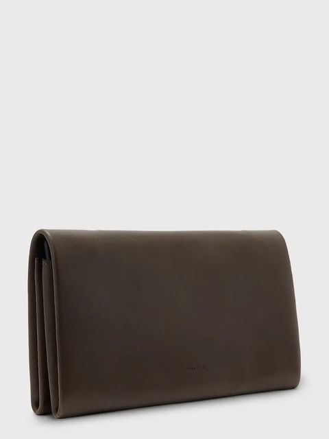 AllSaints portfel skórzany HARLUNA damski kolor brązowy W208XD