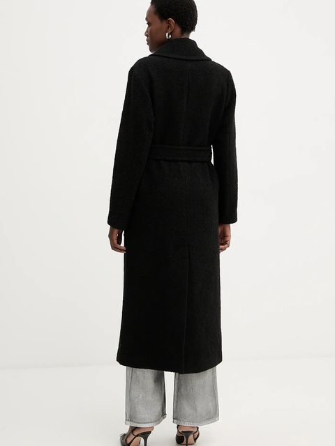 Pinko płaszcz z dodatkiem wełny kolor czarny 105695 A2UB